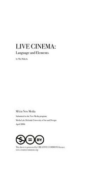 Live Cinema : Language and Elements