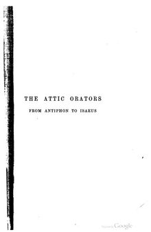 The Attic orators, from Antiphon to Isaeos, by R. C. Jebb vol. 1