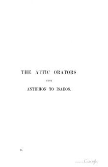 The Attic orators, from Antiphon to Isaeos, by R. C. Jebb vol. 2
