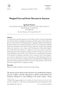 Marginal voice and erotic discourse in anacreon