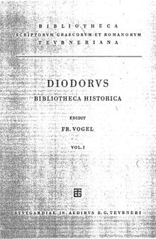 Diodori Bibliotheca historica vol. 1