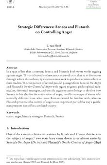 Strategic Differences: Seneca and Plutarch on Controlling Anger