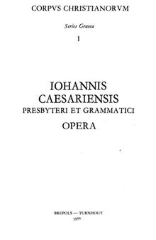 Iohannes Caesariensis: Opera quae supersunt