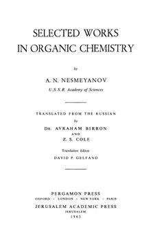 Selected Works in Organic Chemistry