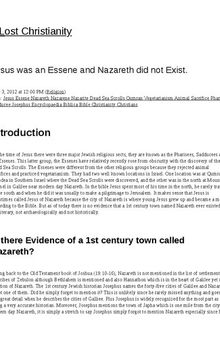 Jesus was an essene and nazareth did not exsist