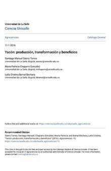 Yacón (Smallanthus sonchifolius): producción, transformación y beneficios