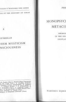 Monopsychism Mysticism Metaconsciousness