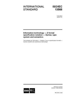 ISO-IEC 13568-2002 Z formal specification notation — Syntax, type system and semantics