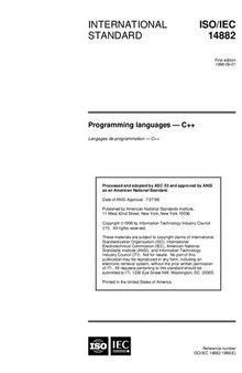 ISO-IEC 14882-1998 Information technology — Programming languages — C++