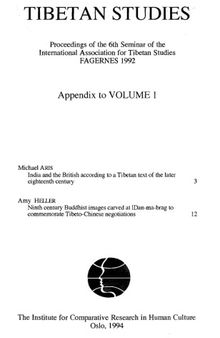 Tibetan Studies: Proceedings of the 6th Seminar of the International Association for Tibetan Studies Fagernes 1992