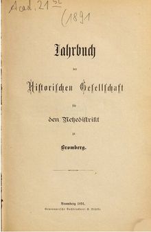 Jahrbuch der Historischen Gesellschaft für den Netzedistrikt zu Bromberg