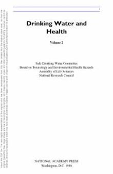 Drinking Water and Health,: Volume 2