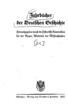 Jahrbücher des Deutschen Reichs unter König Albrecht I. von Habsburg