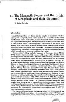 The Mammoth Steppe and the origin of Mongoloids and their dispersal (Prehistoric Mongoloid dispersals)