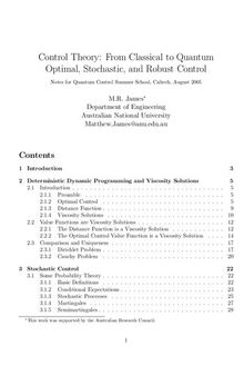 Control Theory: From Classical to Quantum Optimal, Stochastic, and Robust Control