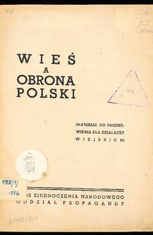 Wieś a obrona Polski (materiał do przemówienia dla działaczy wiejskich)