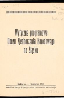 Wytyczne programowe Obozu Zjednoczenia Narodowego na Śląsku