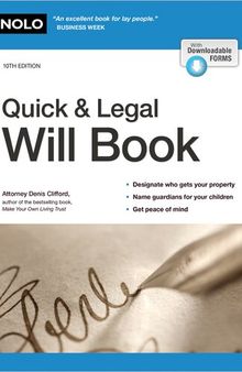 Quick & Legal Will Book (Quick & Legal Will Books)