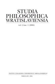 Studia Philosophica Wratislaviensia