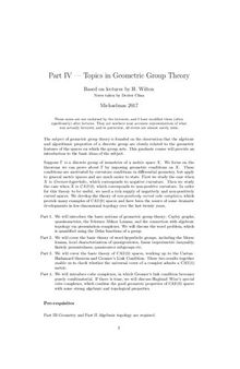 Topics in Geometric Group Theory