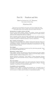 Numbers and Sets