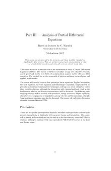 Analysis of Partial Differential Equations