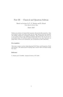 Classical and Quantum Solitons