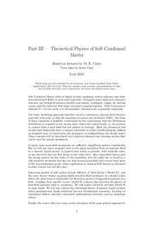 Theoretical Physics of Soft Condensed Matter
