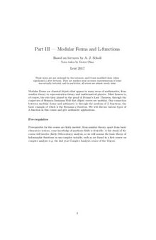 Modular Forms and L-functions