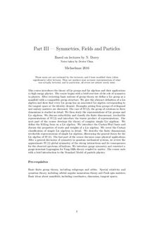 Symmetries, Fields and Particles
