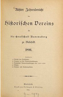Jahresbericht des Historischen Vereins der Grafschaft Ravensberg zu Bielefeld