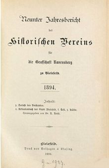 Jahresbericht des Historischen Vereins der Grafschaft Ravensberg zu Bielefeld