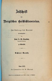 Zeitschrift des Bergischen Geschichtsvereins