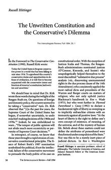 Unwritten Constitution and Conservative's Dilemma