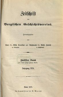 Zeitschrift des Bergischen Geschichtsvereins