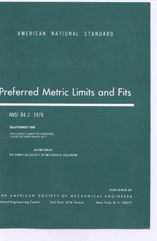 Preferred Metric Limits and Fits: ANSI B4.2- 1978
