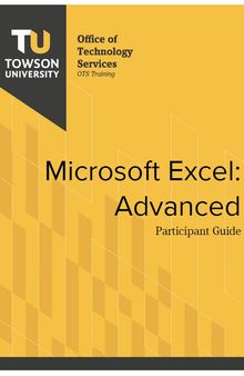 Microsoft Excel: Advanced Participant Guide