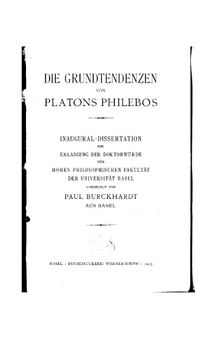 Die grundtendenzen von Platons Philebos