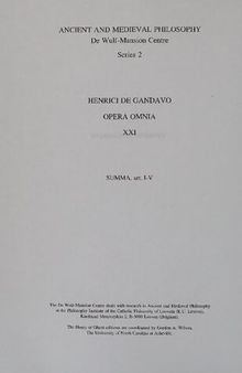 Opera omnia 21: Summa (Quaestiones ordinariae), art. I-V