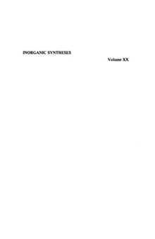 Inorganic Syntheses, Vol. 20