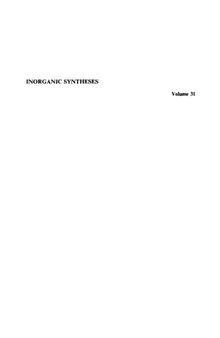 Inorganic Syntheses, Vol. 31