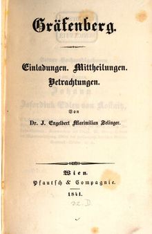 Gräfenberg. Einladungen. Mittheilungen. Betrachtungen