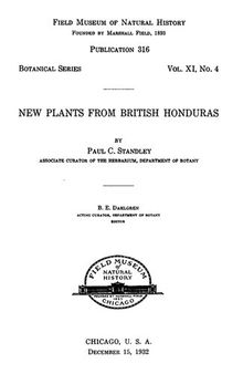 New Plants From British Honduras