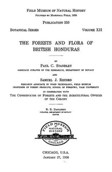 The Forests and Flora of British Honduras