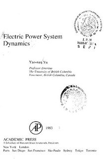 Electric Power System Dynamics