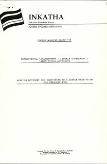 Working document for submission to a CODESA meeting on 6th February 1992