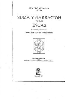 Suma y narración de los incas [1551]