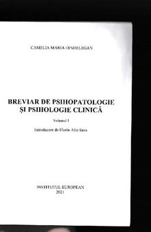 Breviar de psihopatologie si psihologie clinica vol 1