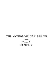 The Mythology of All Races 5 : Semitic