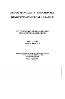 Nuovo manuale internazionale di notazione musicale braille